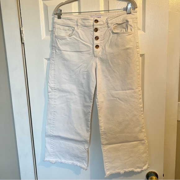LOFT Wide leg white cropped jeans - Picture 2 of 5